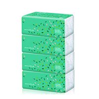 Wgwioo Facial Tissue, 3 Ply Wood Pulp Pumping Toilet Paper Towels, Suit for Mother and Babies, 4 Packs