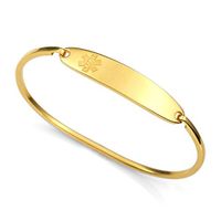 StickyJ USA Gold Medical Bangle Bracelet with Free Engraving