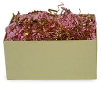 Crinkle Cut Paper Shred Filler (1 LB) for Gift Wrapping & Basket Filling - White and Gold