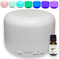 Color-Changing LED Light Aroma Diffuser with Free Complimentary Essential Oil in Lavender, Sweet Orange, Lemongrass, Eucalyptus, or Tea Tree (Tea Tree)