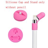 Silicone Charging Cradle Stand Anti-Lost Cap Cover Holder for iPad Pro Apple Pencil Touch Pen Stylus (Pink)