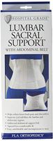 FLA 10" Lumbar Sacral Back Support with Abdominal Belt #31208 - Universal White