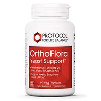 Protocol For Life Balance - OrthoFlora Yeast Support - with PAU D'Arco, Oregano Oil, Black Walnut and Caprylic Acid to Support Healthy Intestinal Gut Flora, Digestive System - 90 Veg Capsules