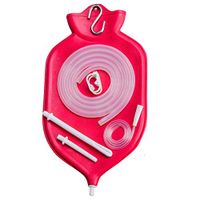 The Large HealthAndYoga(TM) Enema Bag - 4 Quart for Deep Enemas - Open Fountain Top for Easy Cleaning and Hygiene - No Leaky Adapters or Bottle Converters, Hangs Upright - Pink