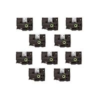 Prestige Cartridge 10 x TZ-SM961 36 mm x 8 m Label Tape for Brother P-Touch Printing Machine - Black on Strong Matt Silver (Pack of 10)