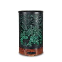 Essential Oil Diffuser ASAWASA Aroma Mist Humidifiers For Bedroom Home Office Yoga,Metal Aromatherapy Diffusers with Waterless Auto Shut-Off Protection 7Colors Changed LED Nightlight(Deer)