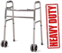 Heavy Duty Bariatric Extra Wide Folding Walker with 5" Wheels