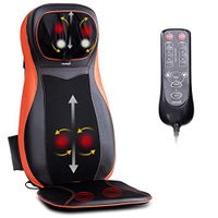 Shiatsu Back & Neck Massager Chair Seat Cushion with Heat, Full Back Kneading Shiatsu or Rolling Massage, Massage Chair pad with Height Adjustment, Relieve Muscle Pain for Back Shoulder and Neck
