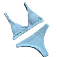 GBSELL 2PC Women Fashion Push-Up Padded Bra Beach Bikini Set Swimsuit Swimwear (M, Blue)
