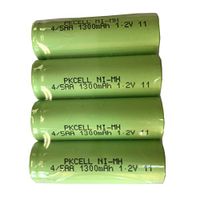 4/5AA 1300mAh 1.2V NI-MH Rechargeable Battery Flat Top 4PC