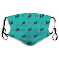 Fashion Comfortable Windproof mask,Cute Kittens Pink Hearts Lovely Animal Design with Valentines Inspirations,Printed Facial Decorations for Unisex M
