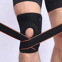 Jinxuny Knee Support-Sports Patella Ligaments Pad Guard Protector Sports Foam Anti-Slip stabilising Brace Knee Belt Support Adjustable Strap NHS for Gym(1PCS) (Color : Black+Orange)