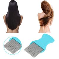 Freeby Flea Comb Hair Lice Comb Brushes Terminator Fine Egg Dust Nit Free Removal Stainless Steel Comb (Random, 6.2X5.8cm)