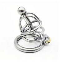 HZS Prisoner Bird Genuine Male Metal Stainless Steel Chǎstīty Lock/Belt Men's Protection Device Alternative Toy Lock T-Shirt (Size : L)