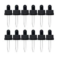 Auvanteo Glass Eye Droppers with Pressure Rotating Child Safety Cover Perfect for Essential Oils, Set of 12, Compatible with doTERRA and Young Living 5ml Bottles