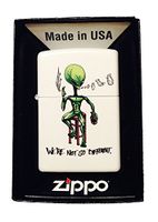 Zippo Custom Lighter -"We're Not So Different" Alien Smoking & Drinking - Gifts for Him, for Her, for Boys, for Girls, for Husband, for Wife, for Them, for Men, for Women,