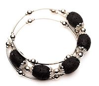 Essential Oil Diffuser Bracelet - Aromatherapy Jewelry - Lava Rock Five Stone Wrap Bracelet