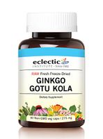 Eclectic Ginkgo Gotu Kola Freeze Dried Vegetables with Glass, Blue, 90 Count