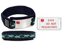 DO NOT RESUSCITATE and DNR Medical ID Alert Bracelet with Lizard Wrist Band.
