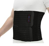 ITA-MED Men’s Breathable Elastic Postsurgical Recovery Abdominal and Back Support Wrap/Binder AB-412(M): Small(up to 34”) Black
