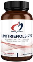 Designs for Health Organic Red Yeast Rice with Tocotrienols + Lycopene - Lipotrienols RYR, 1200mg Organic RYR + 20mg Lycopene (60 Capsules)