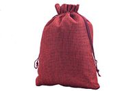 Sansam 10pcs 17.0x23.0cm/6.8''x9.2'' Big Size Wine Drawstring and Lining Hemp/Hessian Bags, Jewelry Pouches, Wedding Favors, Jewelry Packing, Gift Bags