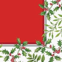 Glistening Holly Christmas Paper Lunch Napkins 18 Per pack