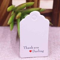 OBELLA BOUTIQUE 5x3cm handmade hang tag kraft paper thank you gift tag label for wedding/candy/baby gift products tagging package for 100pcs