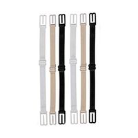 SUPVOX 6pcsDouble-Shoulder Bra Straps Non Slip Adjustable Shoulder Straps Invisible Double Shoulder Straps Women Underwear Accessories Black and Skin Color and White