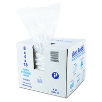 Inteplast PB080418XH 8 qt Capacity, 18" Length x 8" Width x 4" Gusset, Extra Heavy Duty Food and Utility Poly Bag (Case of 1000)