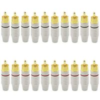 XLX 20PCS RCA AV Male Connector Weldless Joint Gold Plated Audio Socket Plug Power Amplifier Convert for TV Audio Video Cable