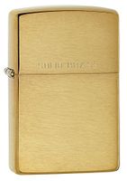 Zippo Personalized Message Engraved on Backside Customized Windproof Lighter (Brushed Solid Brass)