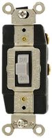Leviton 1257-GY 20 Amp, 120/277 Volt, Toggle, Double Throw, Center Off, Momentary Contact, Single-Pole AC Quiet Switch, Industrial Grade, Grounding, Gray