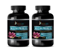 Anti Stress Vitamins - MUCUNA PRURIENS 350 MG - Velvet Beans Extract - Nervous System Supplements - 2 Bottles 120 Capsules