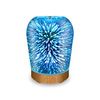 3D Essential Oil Diffuser,200ml Aromatherapy Ultrasonic Cool Mist Humidifier with 3D Design Glass Star Effect Pattern Essential Oil Function Aroma Decorative Lamp Auto Shut-Off Function for office