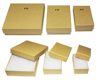 Cotton Filled Jewelry Gift Box (Kraft) Assorted 3 Sizes 5 of Each # 33-32-21