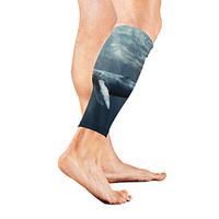Stretch Sport Calf Sleeve Humpback Whale Protective Guard for Men Women - Best Footless Compression Socks for Shin Splints, Running,Basketball Football (1 Pair)