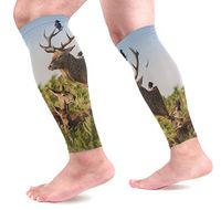 LEVEIS Deer Calf Compression Sleeves 1 Pair, Leg Performance Support for Shin Splint Calf Pain Relief Men & Women Guards Sleeves for Running Cycling