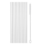 Reusable Silicone Straw, Set of 6 Straight Drinking Straws fit 30oz Yeti Tumbler Rtic Ozark Trails Cooler with 2 Cleaning Brushes