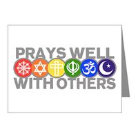 Note Card Prays Well With Others Peace Symbol