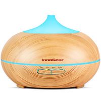 InnoGear 300ml Aromatherapy Essential Oil Diffuser Wood Grain Aroma Diffusers Cool Mist Humidmifier with Timer Adjustable Mist 7 Color Changing Night Lights Waterless Auto Shut-off