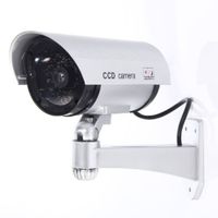 Masione OUTDOOR FAKE/DUMMY SECURITY CAMERA w/Blinking Light (Silver) CCTV SURVEILLANCE