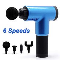 6 Speeds Massage Gun Muscle Massager, Cordless Handheld Deep Tissue Fascia Gun Body Massager with 4 Heads for Runner Athlete Muscle Relaxation