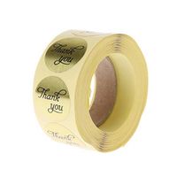 Simdoc 500pcs Gold Thank You Adhesive Stickers Labels Round Sticker Baking Decoration Sticker Label for Scrapbooking Handmade Gift Wedding Decor