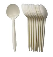 GreenWorks Eco-friendly Plant Starch Disposable Cutlery,1000 ct Cornstarch Bio-based Soup Spoons