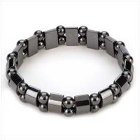 Set Of 4 Hematite Black Pearl Bracelet Hematite Metal Magnetic Therapy Bracelets for Arthritis Pain Releif and Sports Related