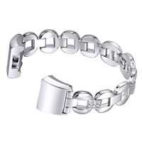 bayite Bands Compatible Fitbit Charge 2, Replacement Metal Bracelet Adjustable Fitbit Charge 2 Bands Silver with Rhinestone