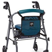Medline Front Bag for Rollator Walkers, Adjustable Accessory Tote Easily Attaches to Most Walkers and Rollators, Teal