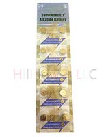 Hillflower 10 Piece AG5 LR48 G5 393 LR754 Card 0% Hg 1.5V Alkaline New Battery