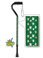 Walking Cane Adjustable Aluminum Lucky Irish White Shamrock